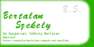 bertalan szekely business card